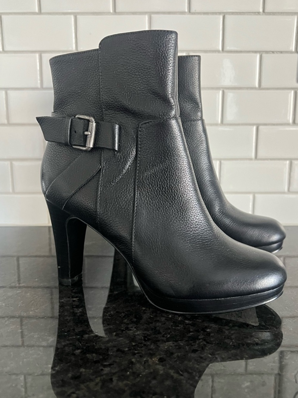 Nine West Pansy Black Ankle Boots
